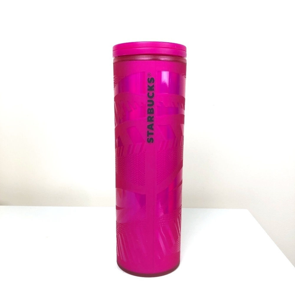 Starbucks 2021 Holiday Tumbler Grande 16oz Cold Pink Ribbon